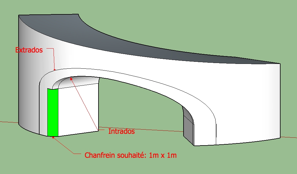  [ SKETCHUP généralité ] Tracer la paralèlle à une courbe sur un plan courbe? Wud3