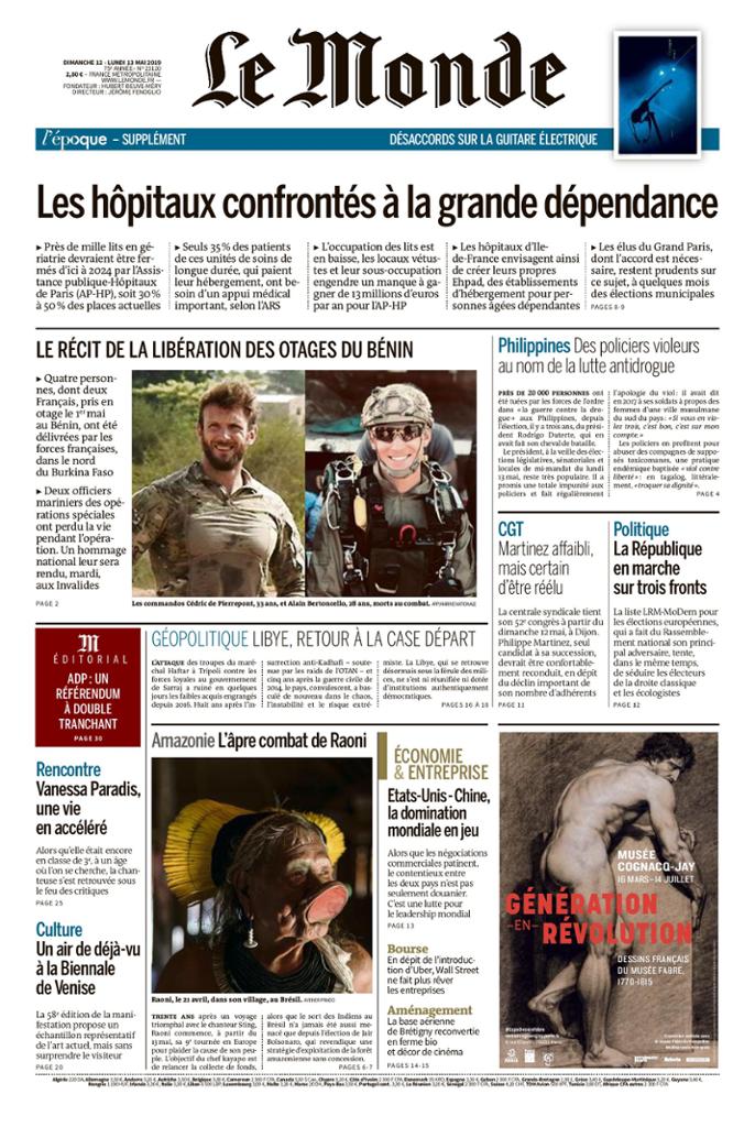  Le Monde Du Dimanche 12 & Lundi 13 Mai 2019