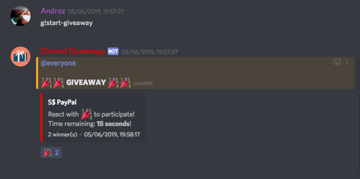 Discord Giveaway Bot