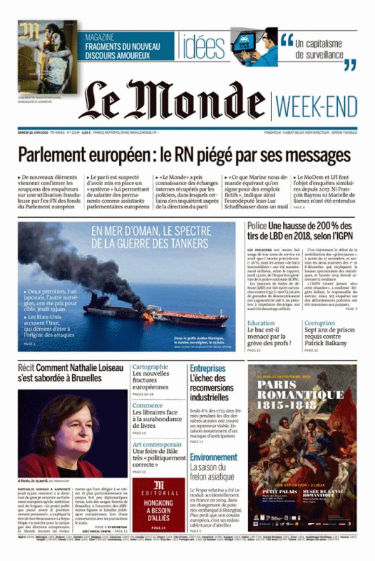 Le Monde & Le Mag Du Samedi 15 Juin 2019