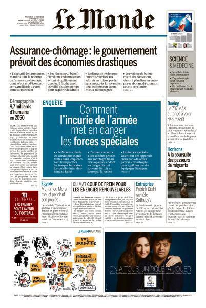 Le Monde Du Mercredi 19 Juin 2019