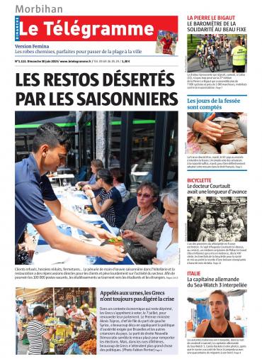 Le Télégramme (8 Éditions) Du Dimanche 30 Juin 2019