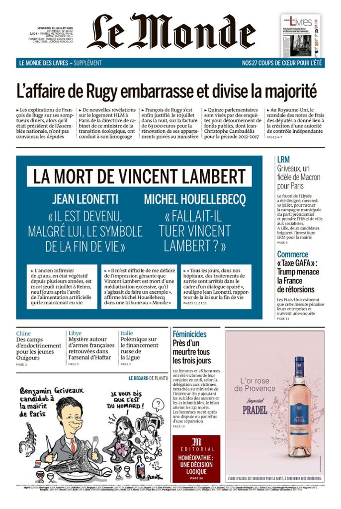 Le Monde Du Vendredi 12 Juillet 2019