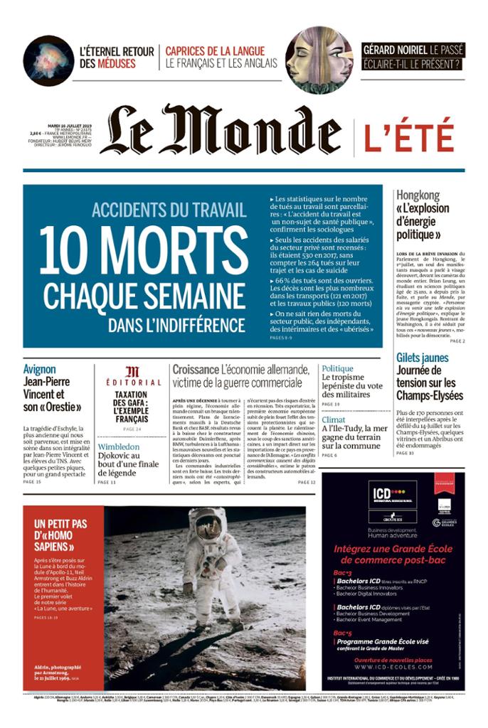 Le Monde Du Mardi 16 Juillet 2019