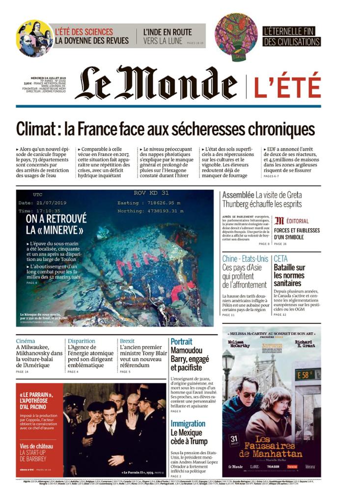 Le Monde Du Mercredi 24 Juillet 2019