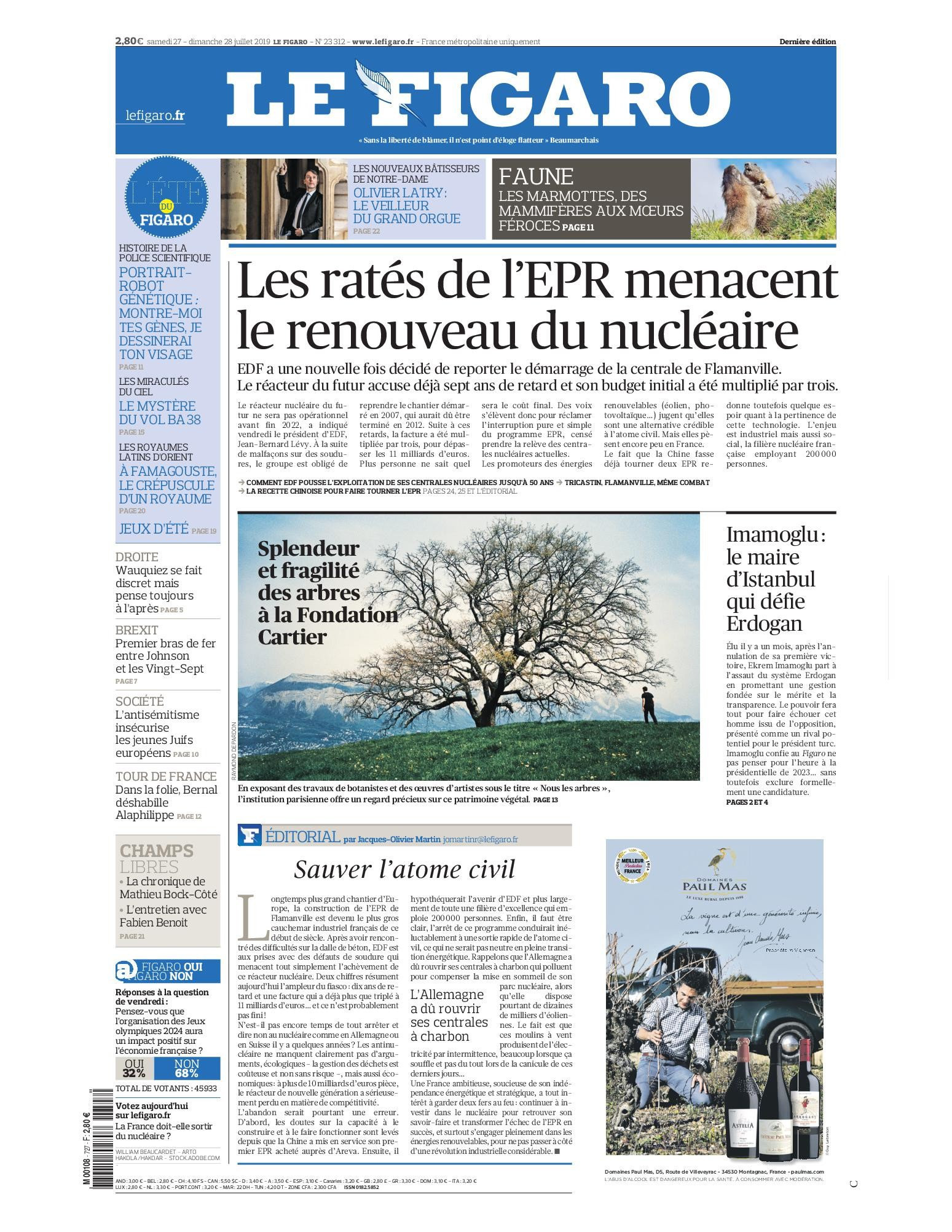 Le Figaro Du Samedi 27 & Dimanche 28 Juillet 2019