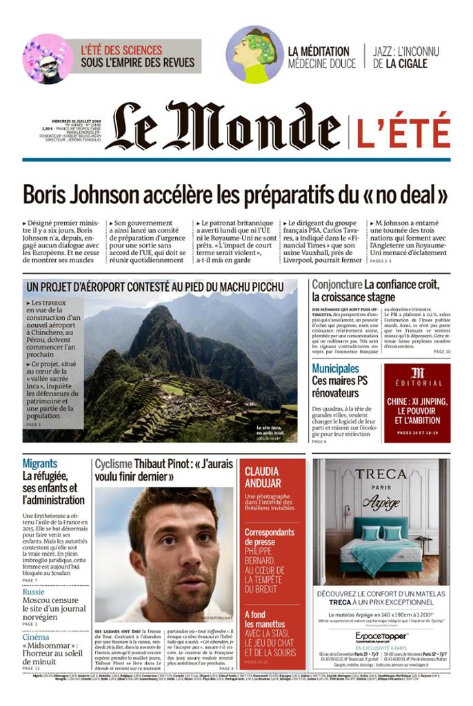 Le Monde Du Mercredi 31 Juillet 2019