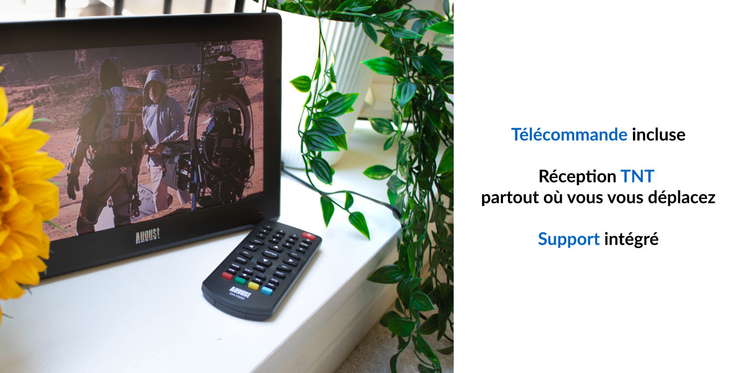 TV LED August Tv portable tnt hd led august da100d enregistreur