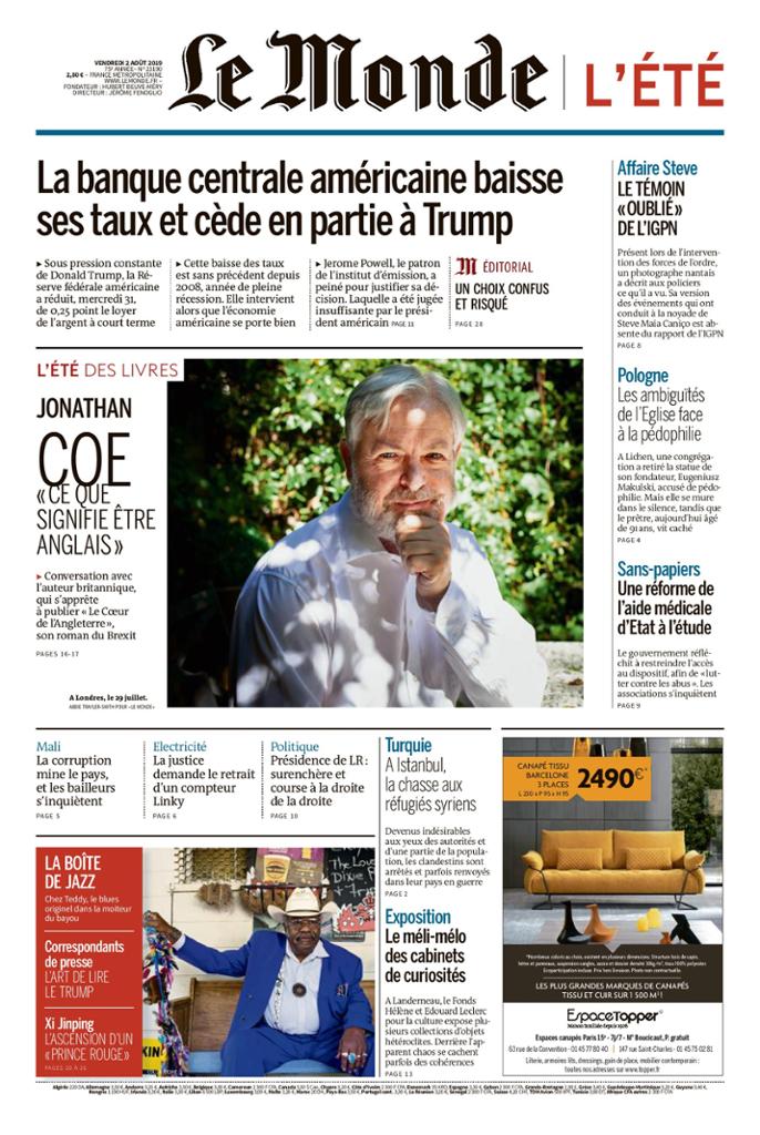 Le Monde Du Vendredi 2 Août 2019