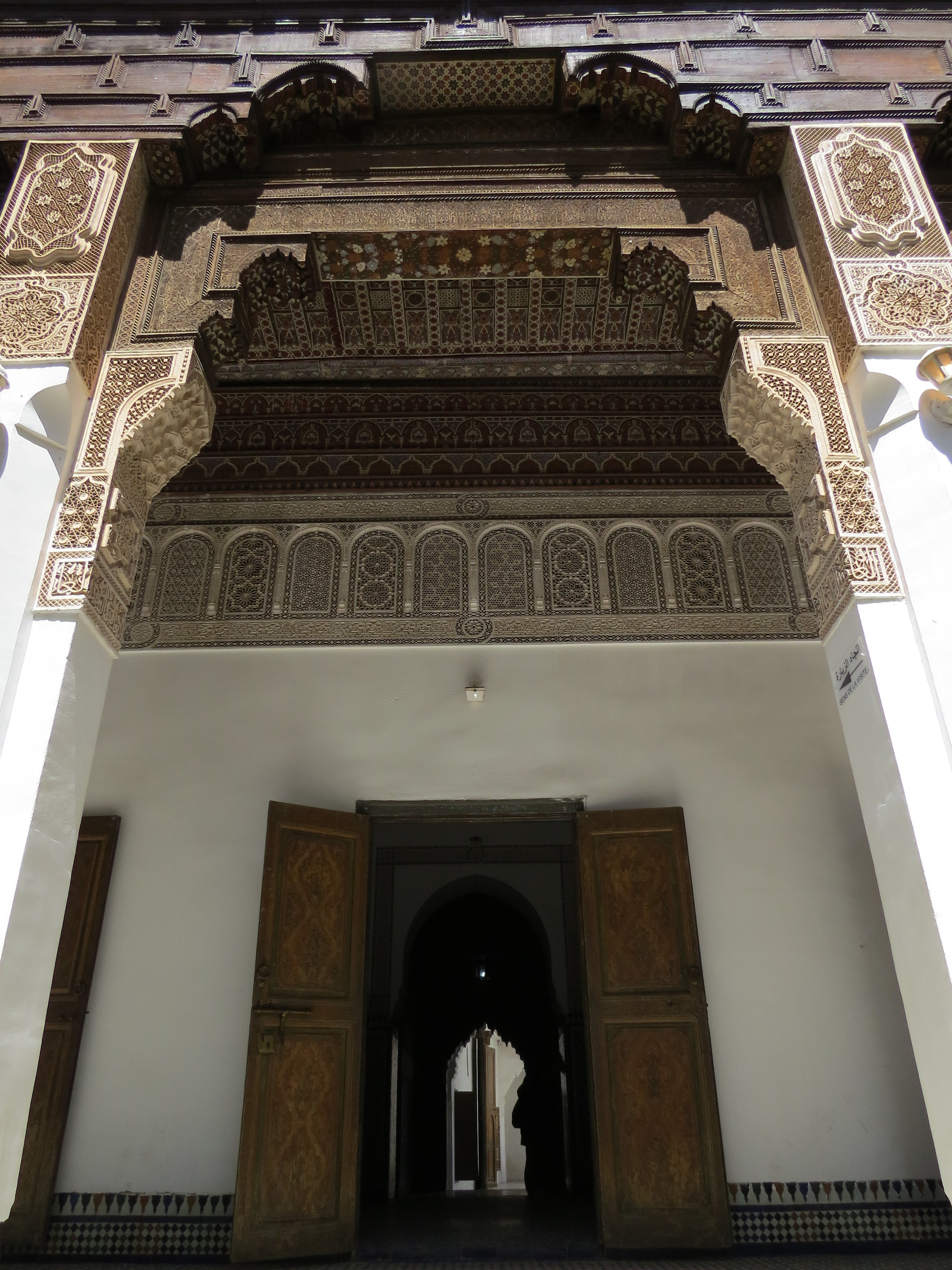 Palais de la Bahia à Marrakech, porte ornementale 