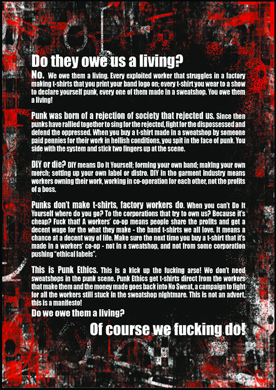 Manifeste de Punks Against Sweatshops