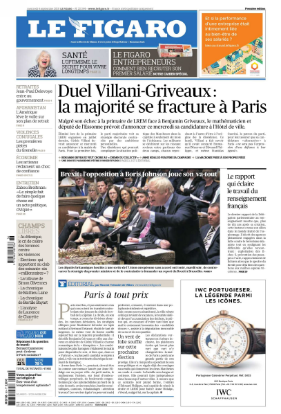 Le Figaro Du Mercredi 4 Septembre 2019