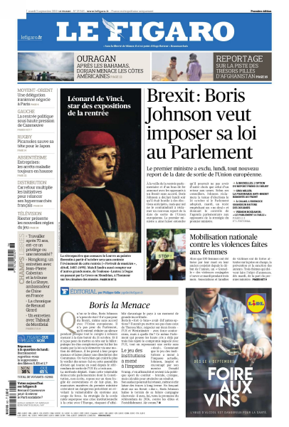 Le Figaro Du Mardi 3 Septembre 2019