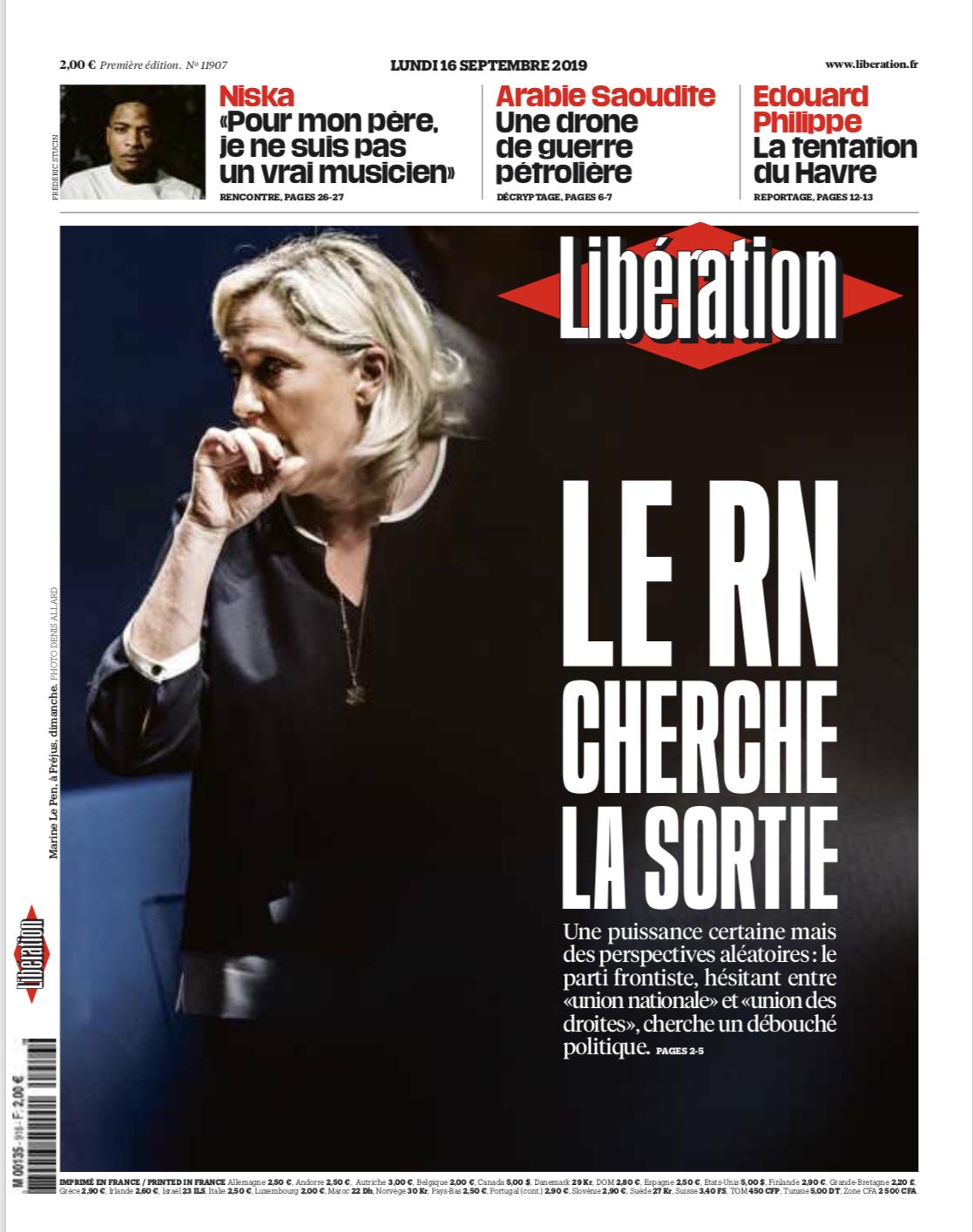 Libération Du Lundi 16 Septembre 2019