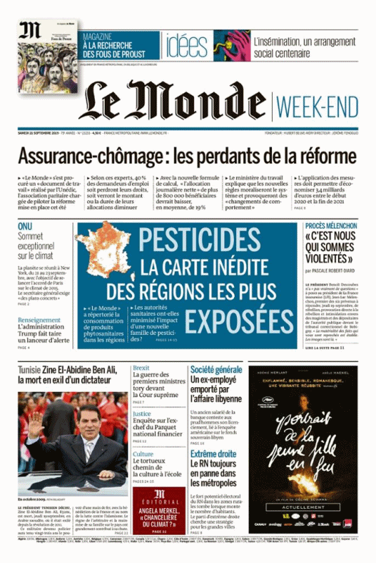Le Monde & Le Monde Magazine Du Samedi 21 Septembre 2019