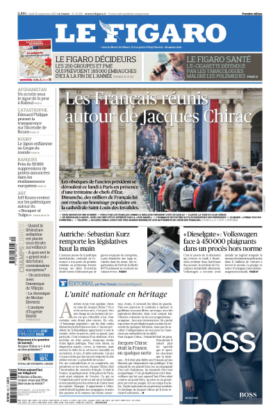 Le Figaro Du Lundi 30 Septembre 2019