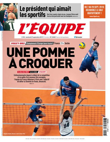 L'Équipe Du Vendredi 27 Septembre 2019