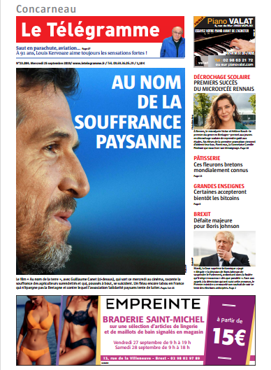 Le Télégramme (8 Editions) Du Mercredi 25 Septembre 2019