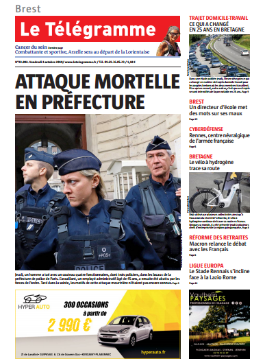 Le Télégramme (9 Editions) Du Vendredi 4 Octobre 2019