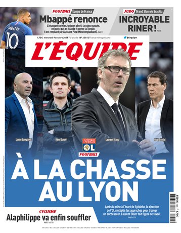 L'Équipe Du Mercredi 9 Octobre 2019