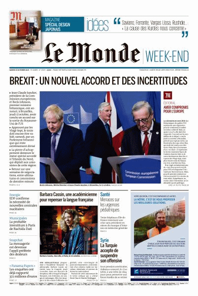 Le Monde Week-End & Le Monde Magazine Du Samedi 19 Octobre 2019
