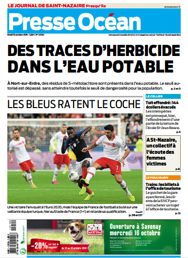   Presse Océan ( 4 Editions) Du Mardi 15 Octobre 2019