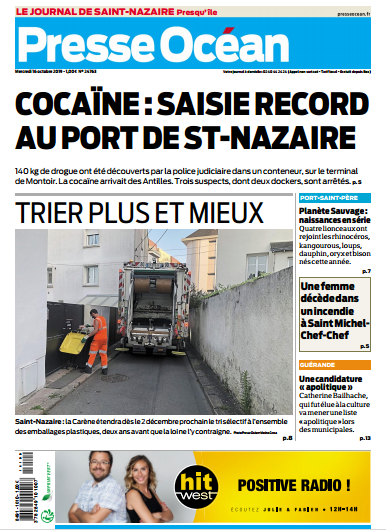 Presse Océan ( 3 Editions) Du Mercredi 16 Octobre 2019