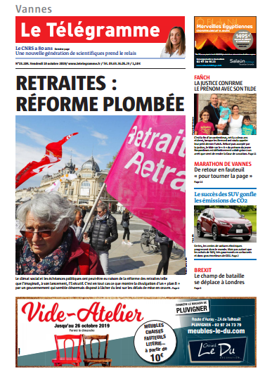Le Télégramme ( 9 Editions) Du Vendredi 18 Octobre 2019