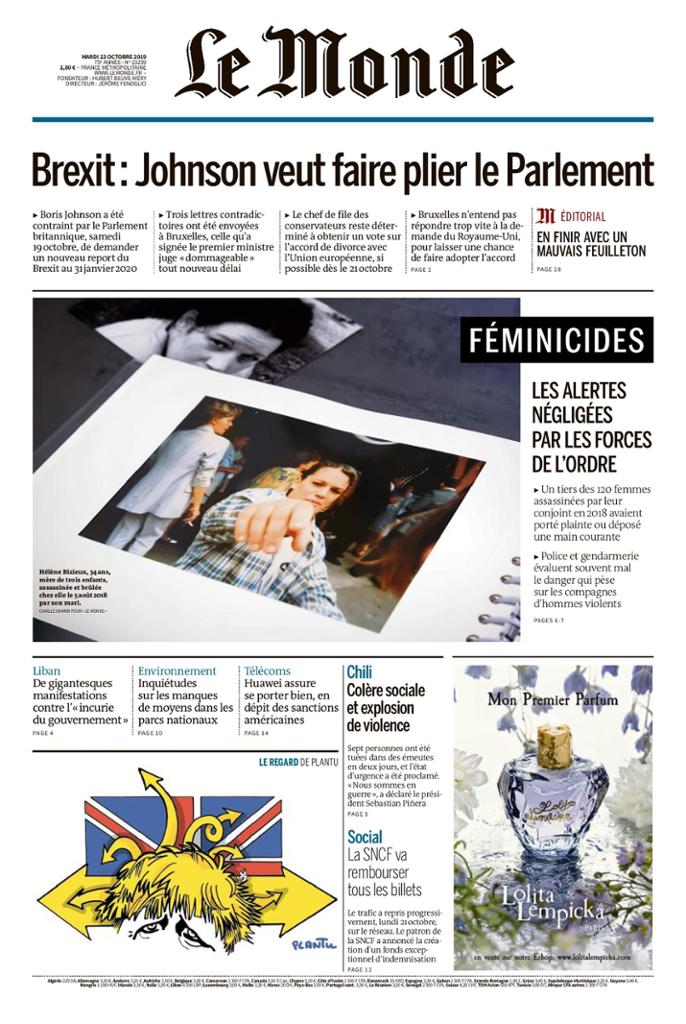 Le Monde Du Mardi 22 Octobre 2019