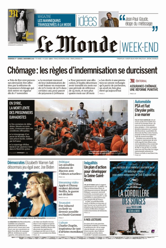 Le Monde Week-End & Le Monde Magazine Du Vendredi 1er & Samedi 2 Novembre 2019