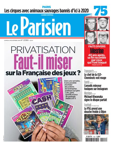 Le Parisien Du Samedi 2 Novembre 2019