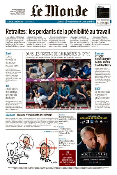 Le Monde Du Mercredi 30 Octobre 2019