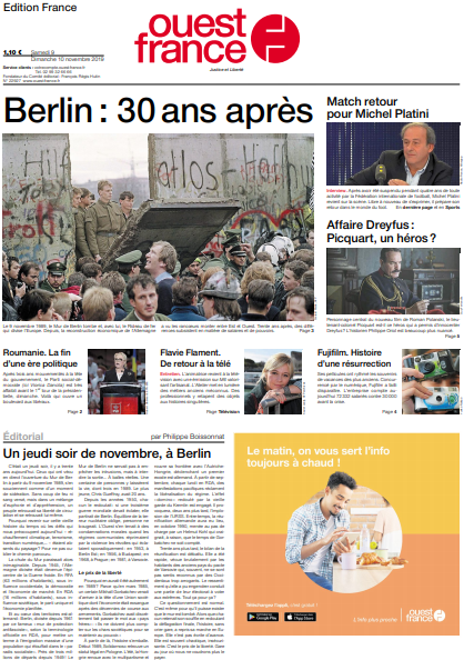 Ouest-France Édition France Du Samedi 9 Novembre & Dimanche 10 Novembre 2019