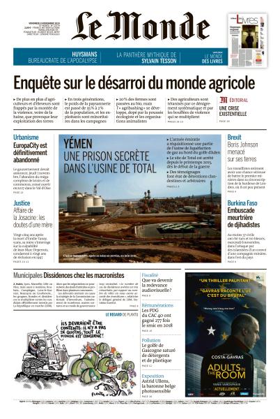  Le Monde Du Vendredi 8 Novembre 2019