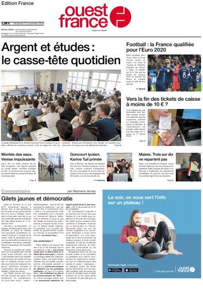 Ouest-France Édition France Du Vendredi 15 Novembre 2019