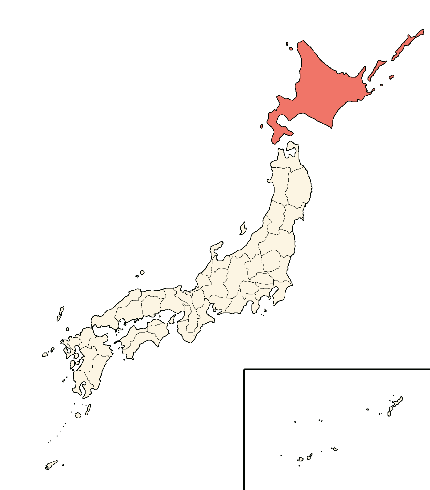 Les provinces du Hokkaidō Rvqx