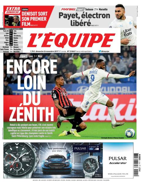 L'Équipe Du Dimanche 24 Novembre 2019