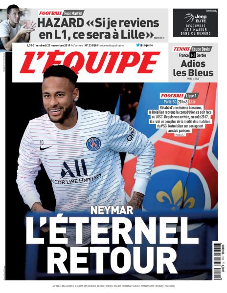 L'Équipe Du Vendredi 22 Novembre 2019