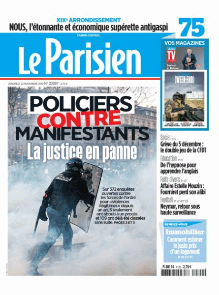 Le Parisien & Le Parisien Magazine Du Vendredi 22 Novembre 2019