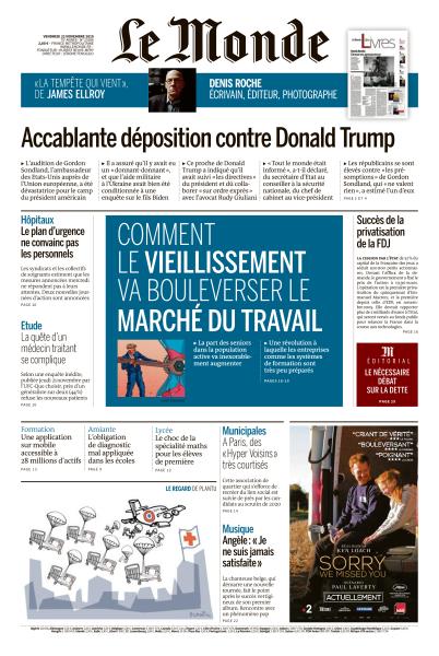 Le Monde Du Vendredi 22 Novembre 2019