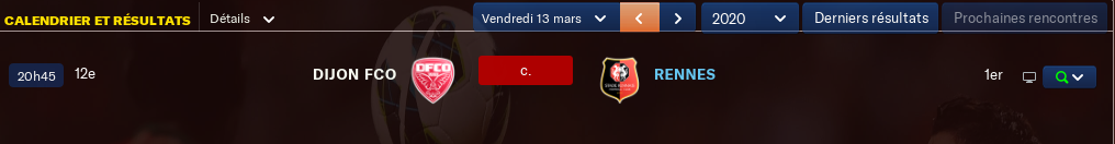 Matchs Retard/Avancés avant Vendredi 12 h Uxlm