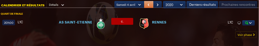 1/4 de Finale avant Jeudi 12 h F0d0