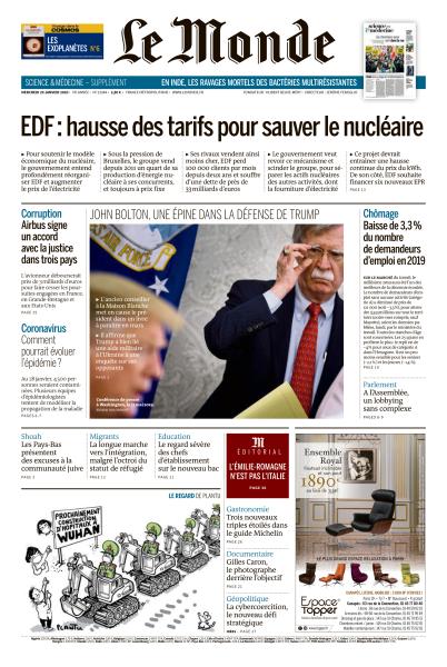 Le Monde Du Mercredi 29 Janvier 2020