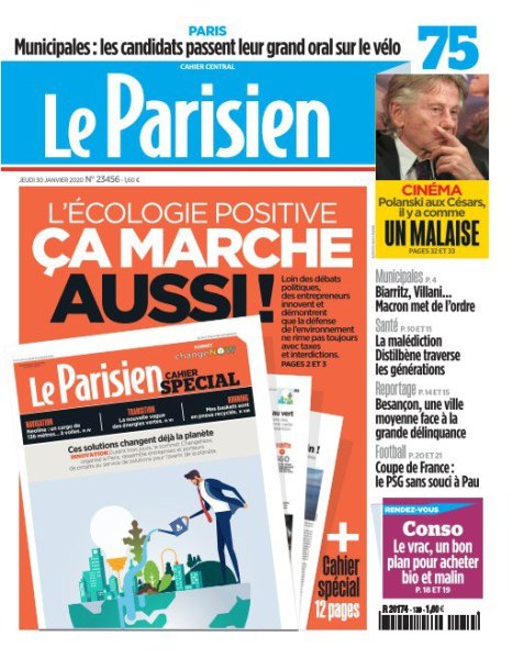 Le Parisien Du Jeudi 30 Janvier 2020