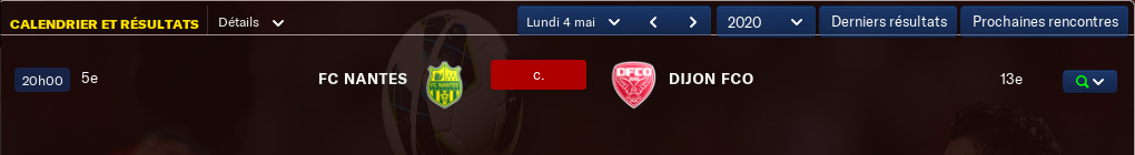 Matchs Retard/Avancés avant mercredi 12 h Nyko