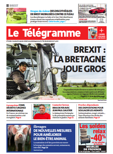 Le Télégramme (2 Editions) Du Vendredi 31 Janvier 2020