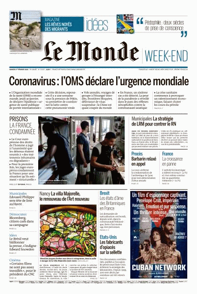 Le Monde WeekEnd & Le Monde Magazine Du Samedi 1er Février 2020