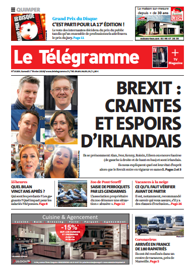 Le Télégramme (2 Editions) Du Samedi 1er Février 2020