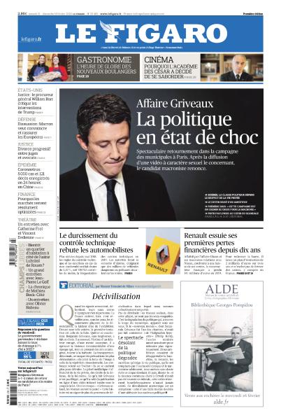 Le Figaro Du Samedi 15 & Dimanche 16 Février 2020