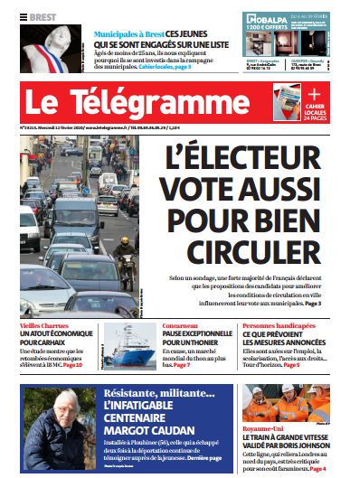 Le Télégramme (2 Editions) Du Mercredi 12 Février 2020